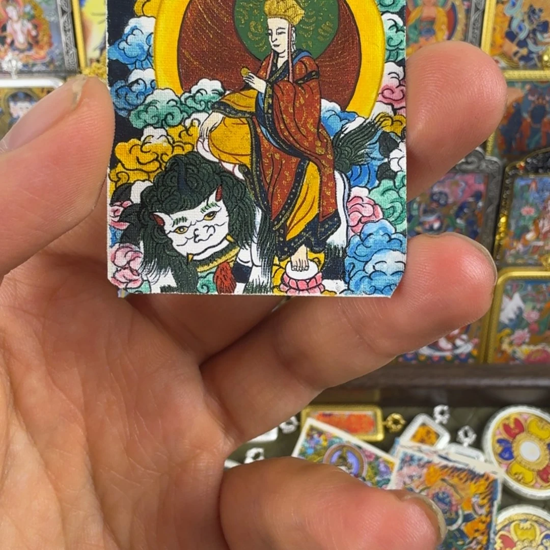 吊坠纯手绘地藏王菩萨唐卡