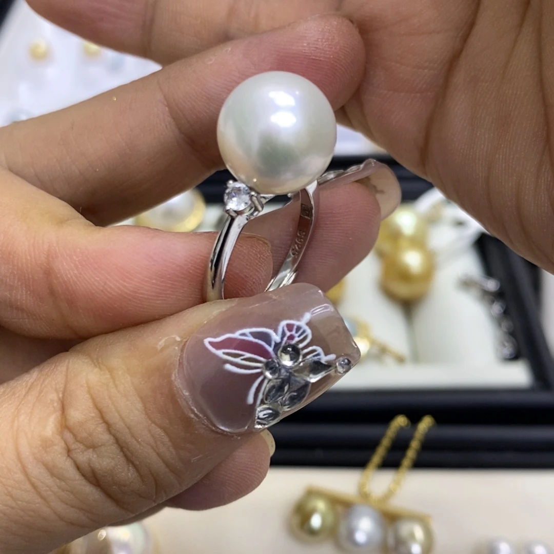 银S925镶嵌淡水珍珠戒指