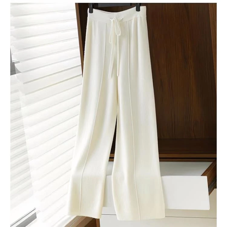 冬季【中缝】羊毛拉长腿部修饰腿型窄版阔腿直筒显瘦裤子 麒麟