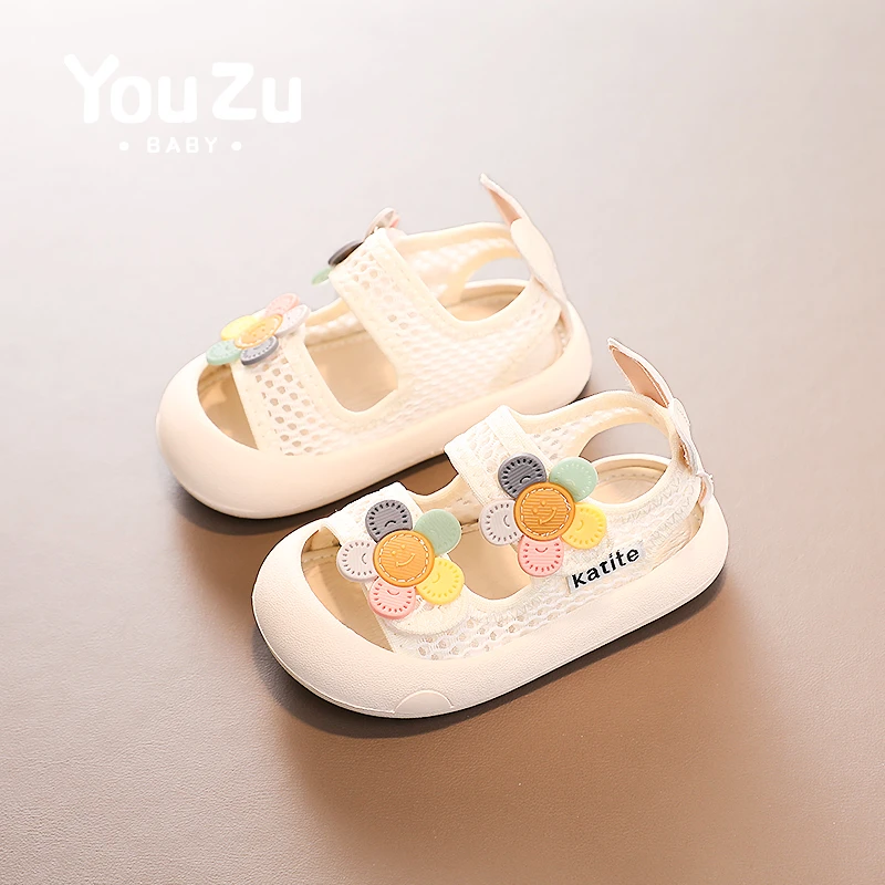 婴儿凉鞋公主甜美网面透气防滑软底夏季1一3岁半宝宝小童女学步鞋