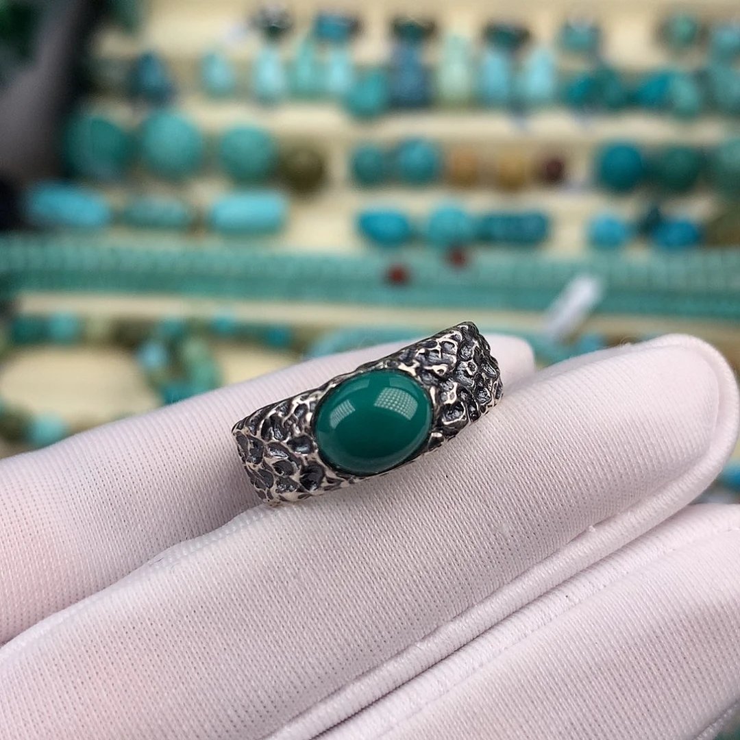 绿松石银S925镶嵌珠宝奇石