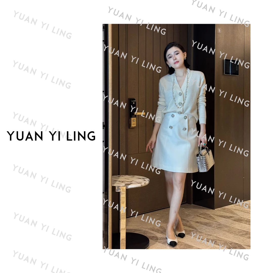 袁艺灵【秋日恋歌】25秋季V领百搭简约风长袖时尚针织上衣开衫 9070