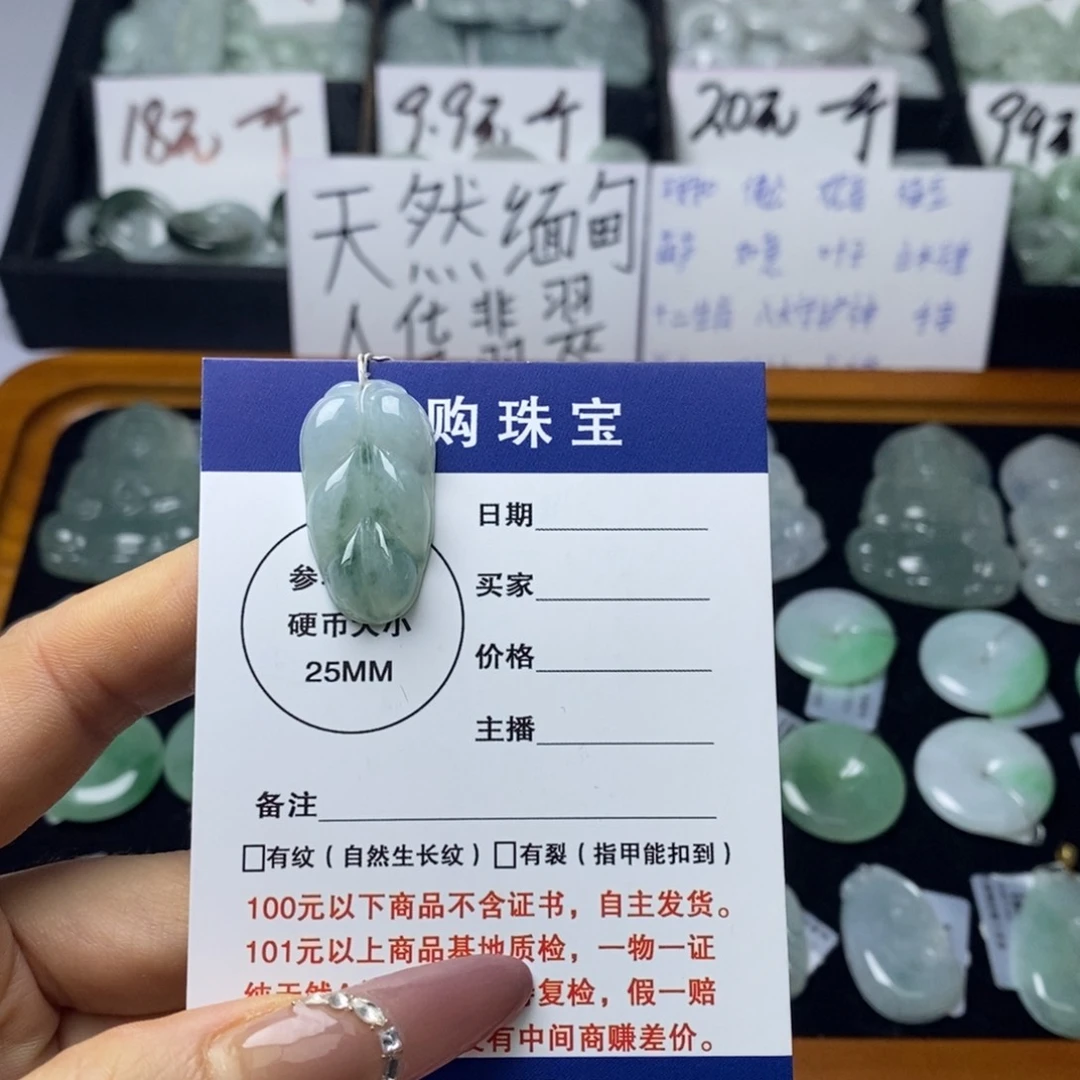 翡翠颈饰未镶嵌叶子