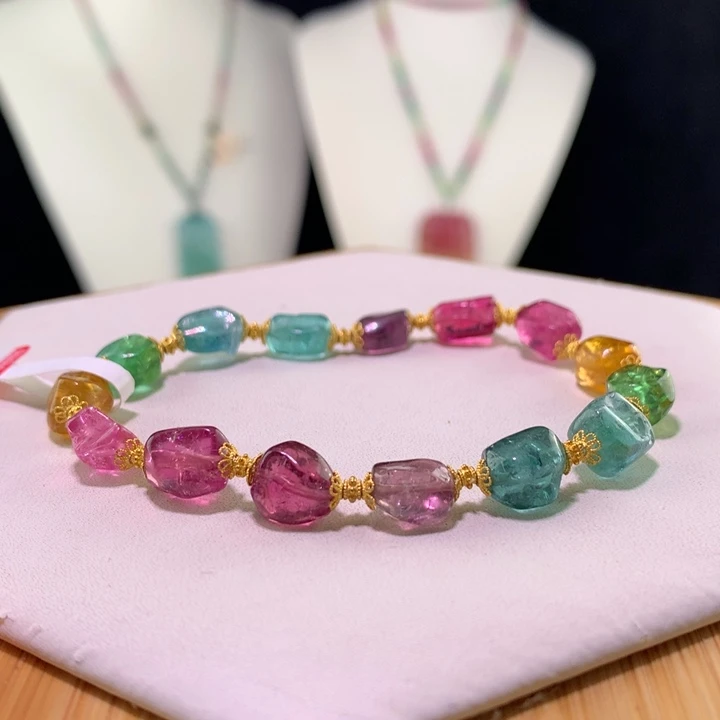 双色碧玺手链未镶嵌