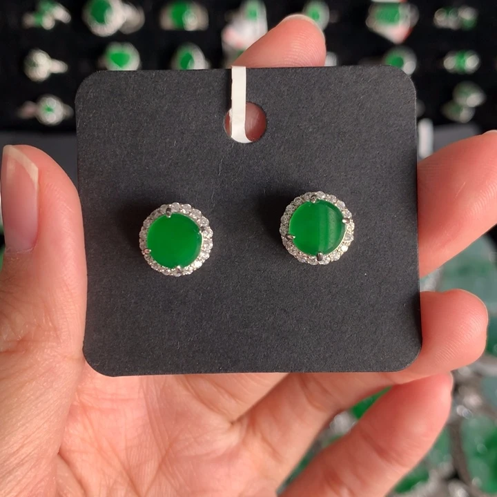 【闪购商品】翡翠戒指银S925镶嵌昕****4天然翡翠