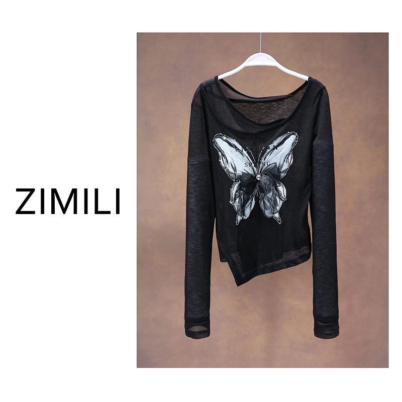 【亮哥欧货女装】冬季热感螺纹《暗夜黑》高弹显瘦打底上衣9821-A1