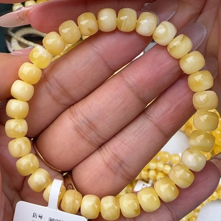 手链蜜蜡未镶嵌金白老型手串