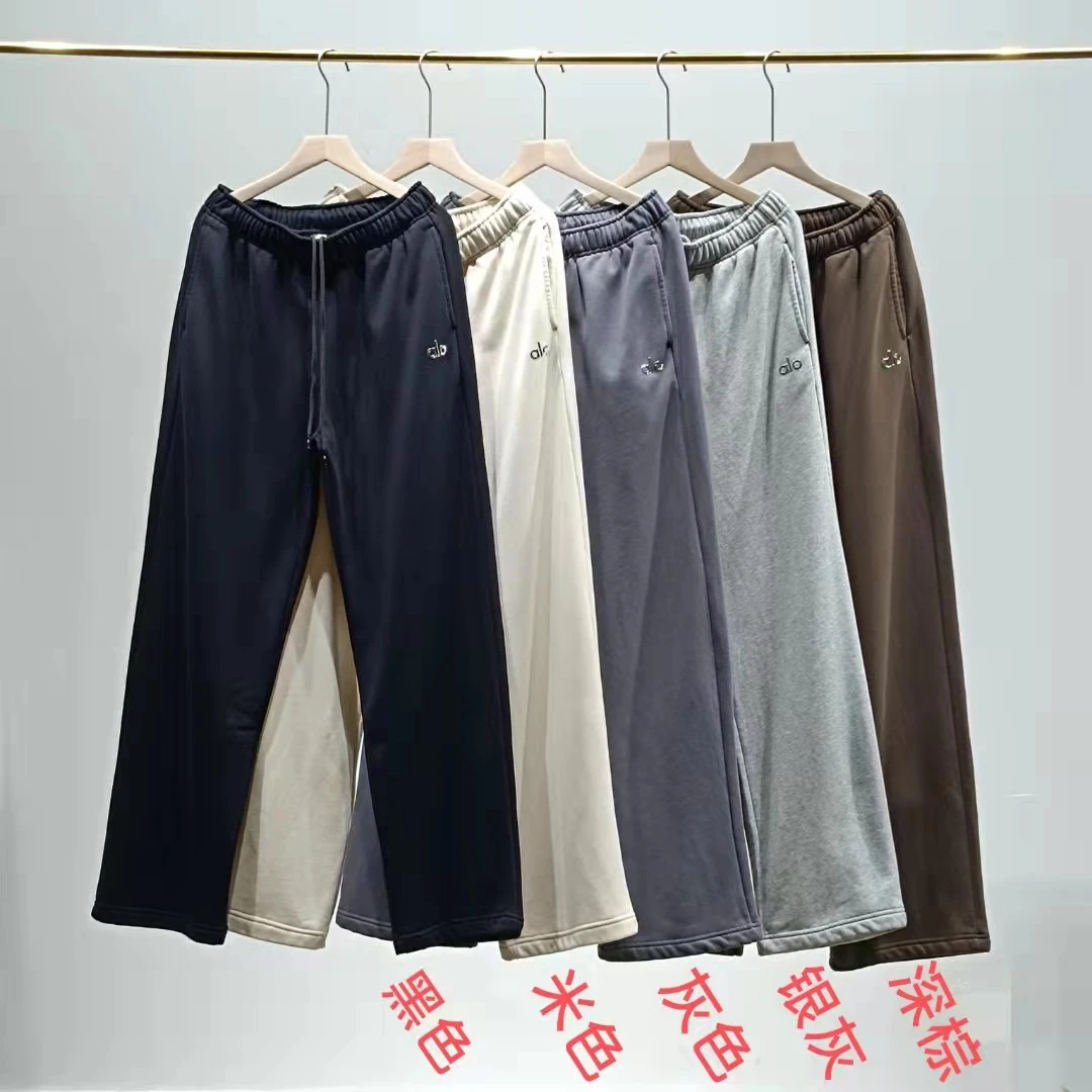 25SS ALO 女士凸起银光标宽松直筒长裤