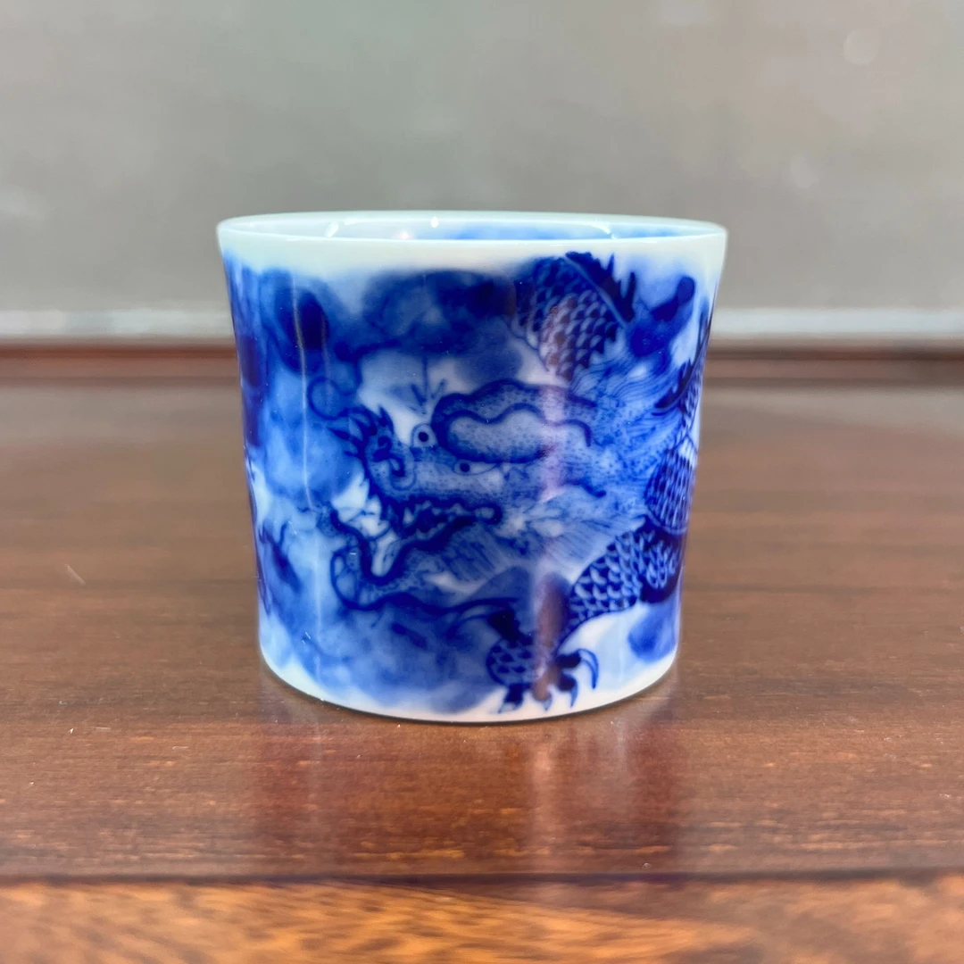 手绘青花陶瓷主人杯茗杯-龙纹