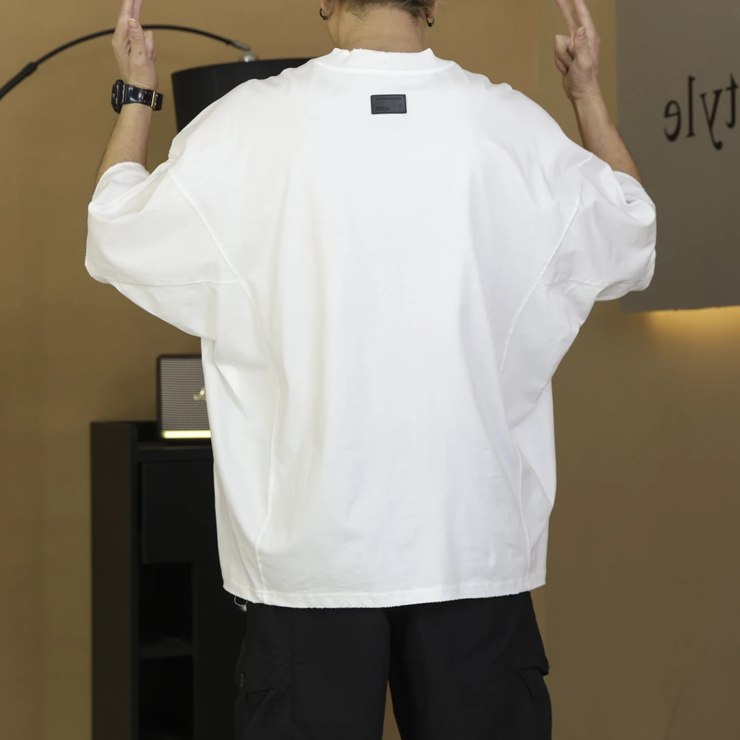 【蝙蝠袖廓形T桖】重磅纯棉阔版短袖T桖男大码OVERSIZE慵懒风体恤衫
