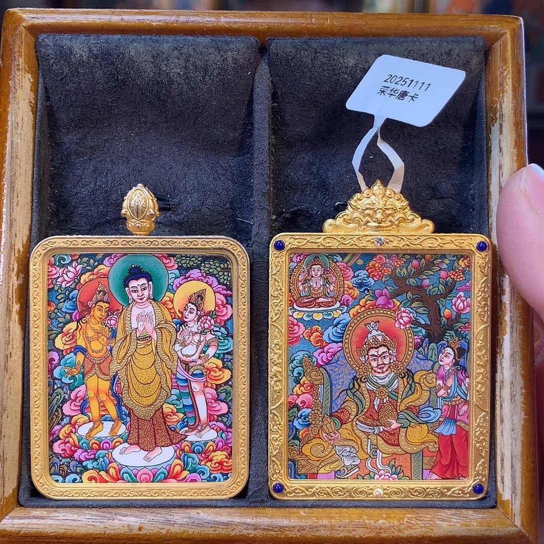 主***身吊坠热贡纯手绘唐卡大日莲师