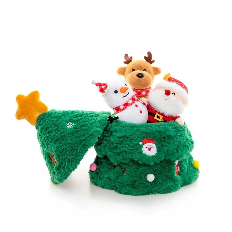 躲在圣诞树里的圣诞老人玩偶公仔娃娃毛绒玩具生日礼物女生圣诞节