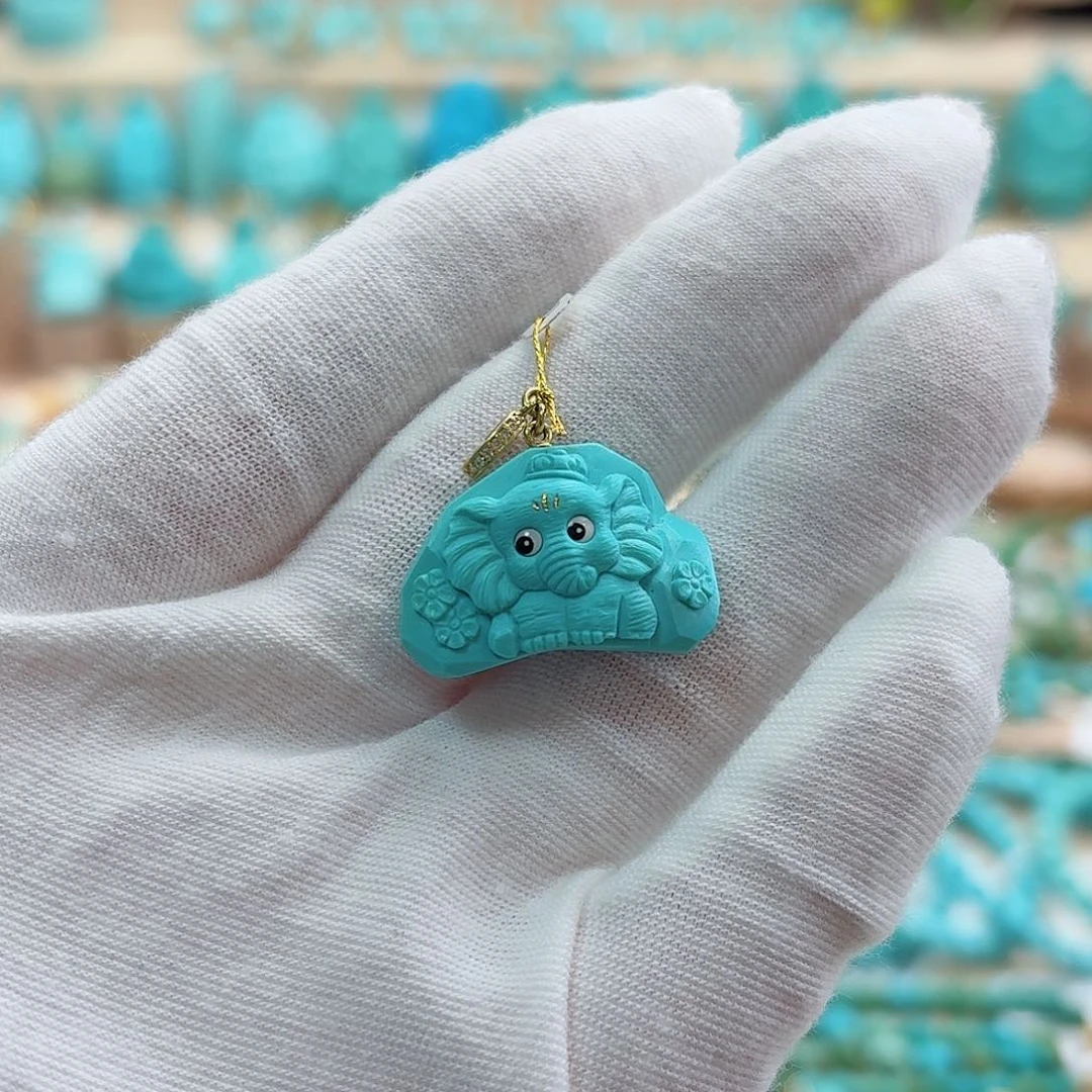 绿松石18K金镶嵌珠宝奇石