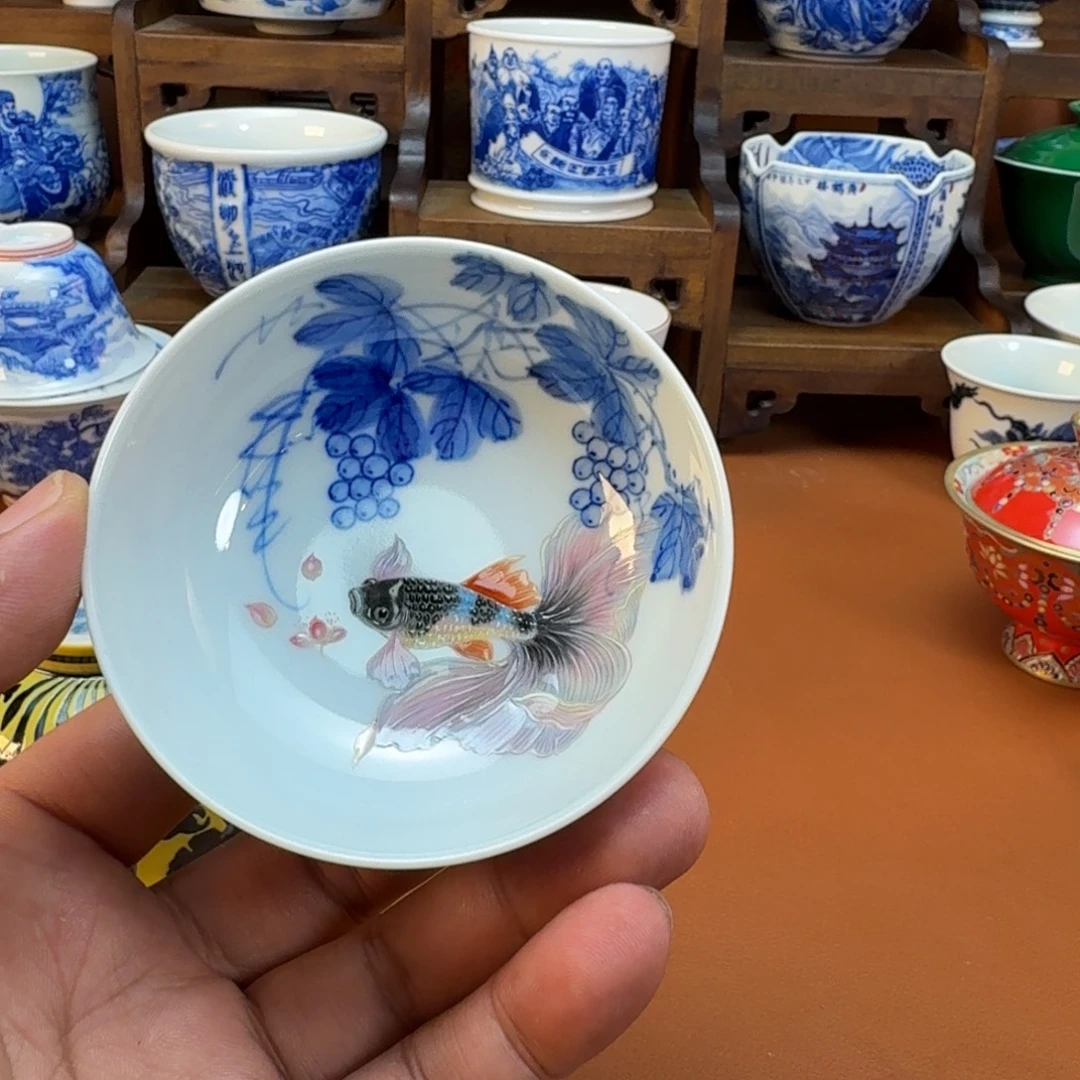 春***茶陶杯子景德镇全手工手绘陶瓷