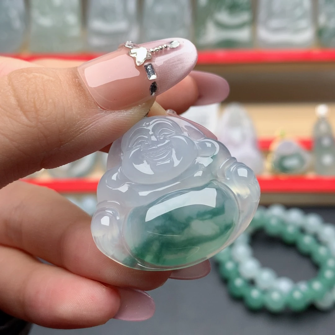 小***哥定制翡翠18K金镶嵌佛公