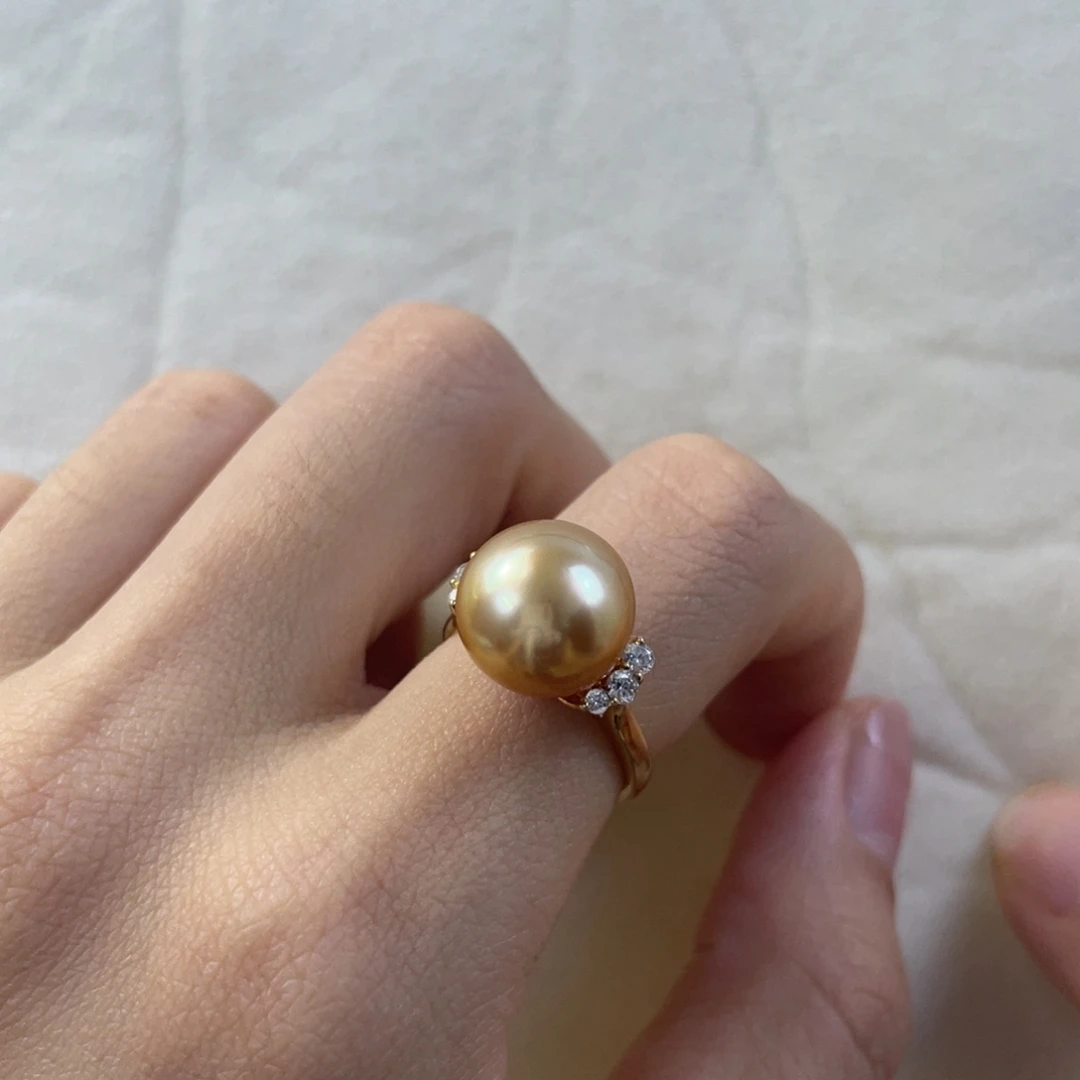 银S925镶嵌海水珍珠戒指