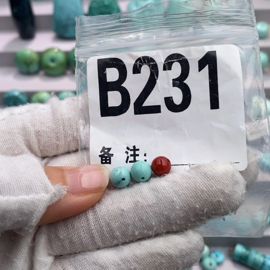 未镶嵌卡6圆珠一对南红玛瑙