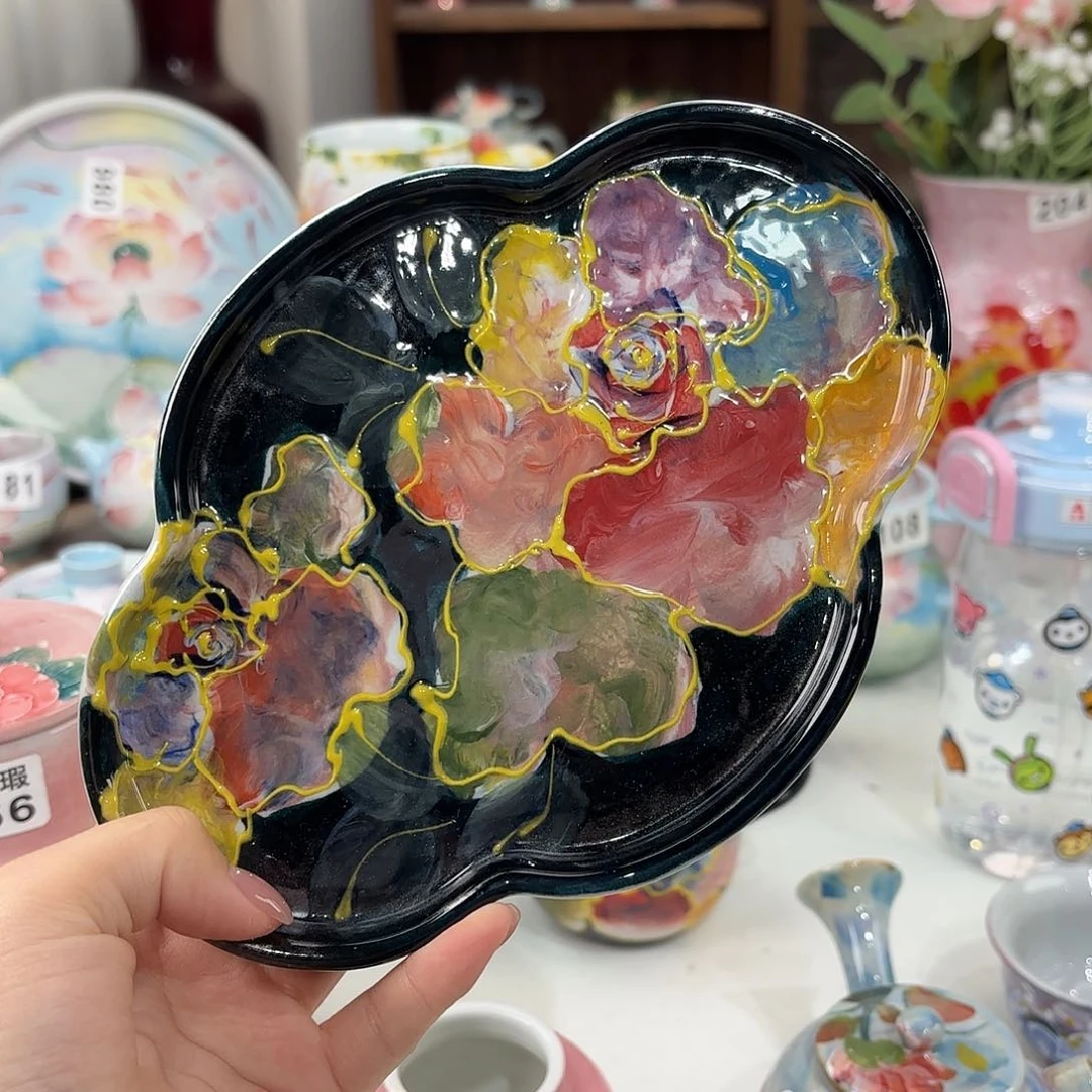 景德镇手绘高温釉下彩陶瓷茶具