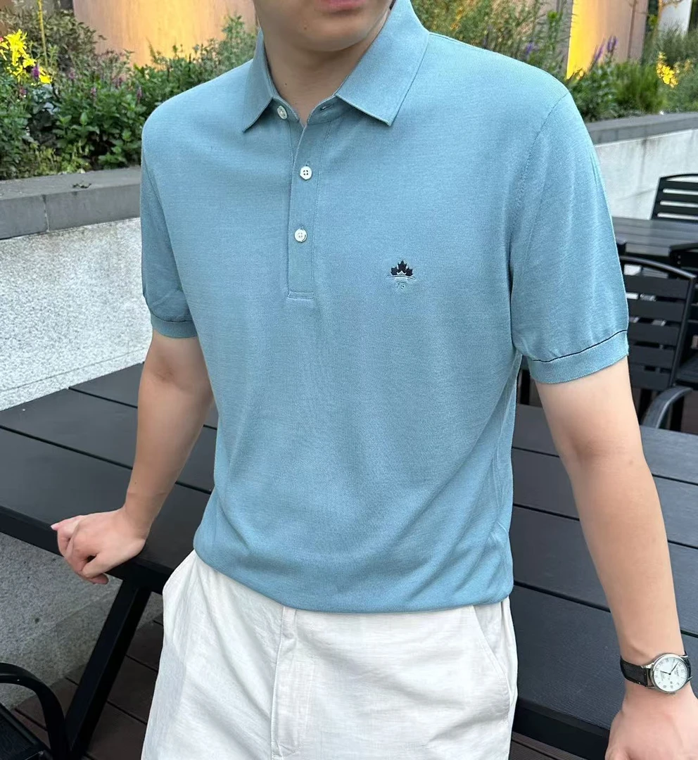 【桑蚕丝polo衫】夏季新款天丝短袖百搭商务休闲透气柔软吸湿软棉