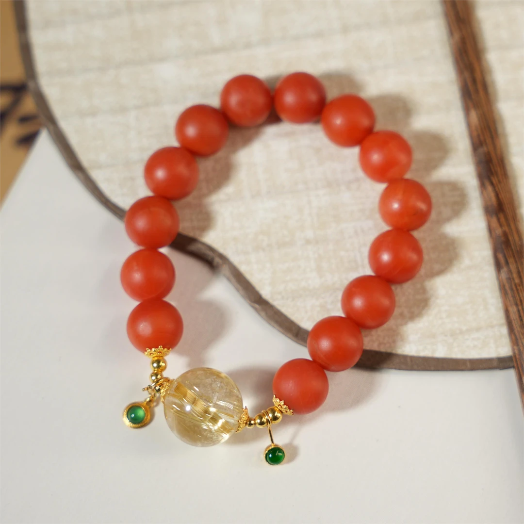 金嫣-南红18K金手链