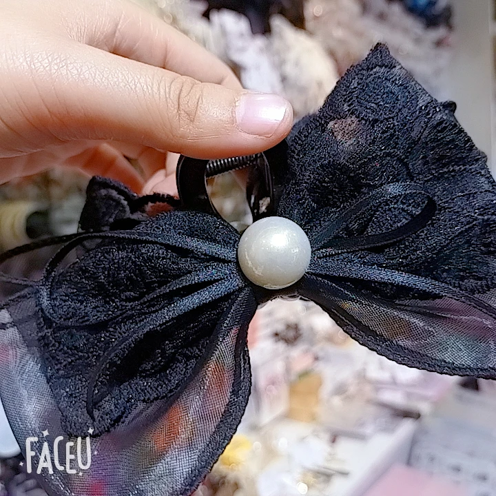 法式头饰百搭森系饰品抓夹发夹黑色发卡原创设计弹簧夹发饰休闲风