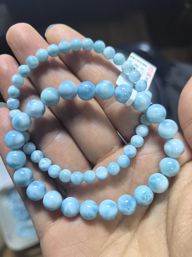 海纹石手串玉化料