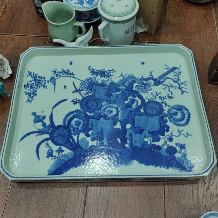 木景德镇手绘大茶盘一个