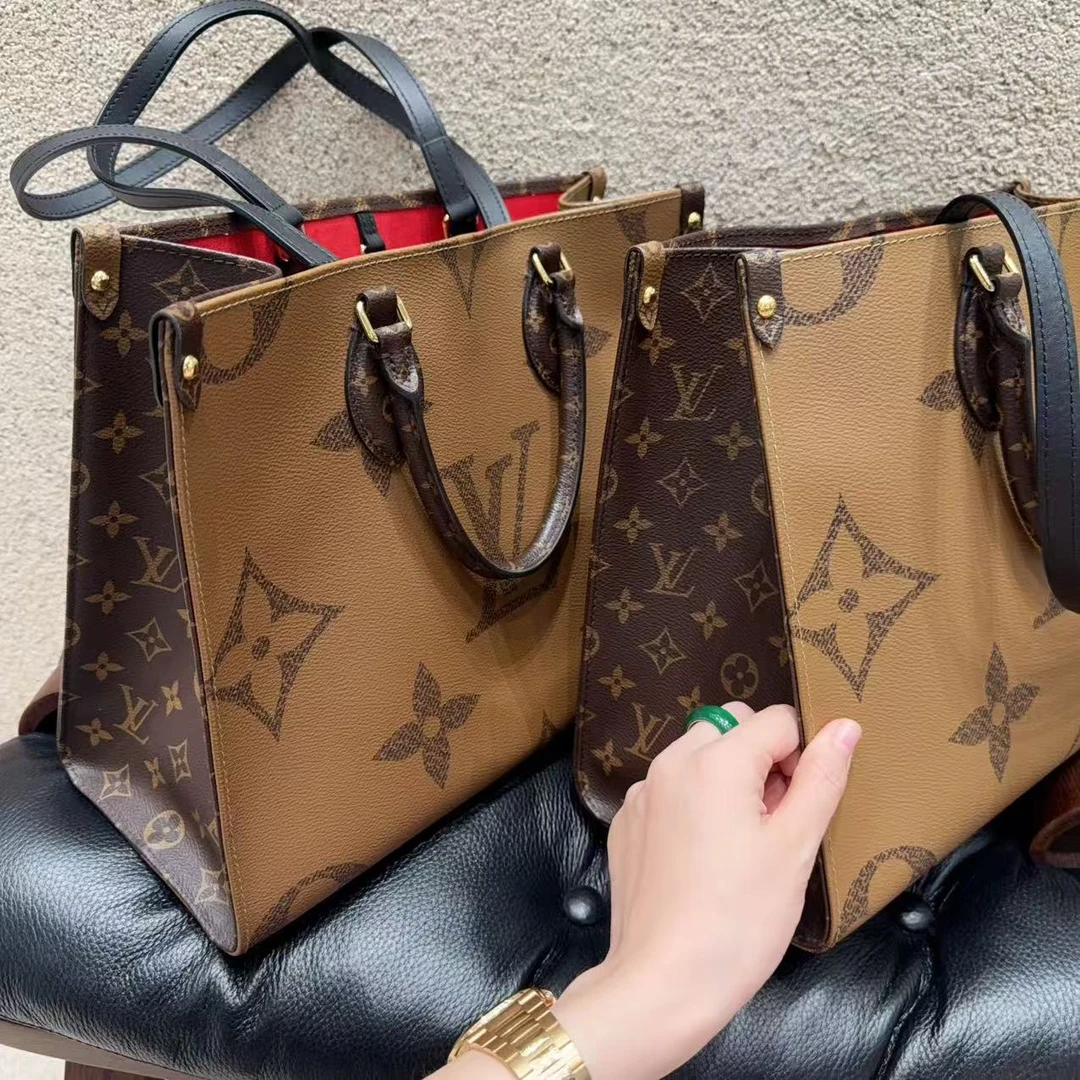 99新 LouisVuitton/路易威登 onthego 经典老花 手提单肩包！