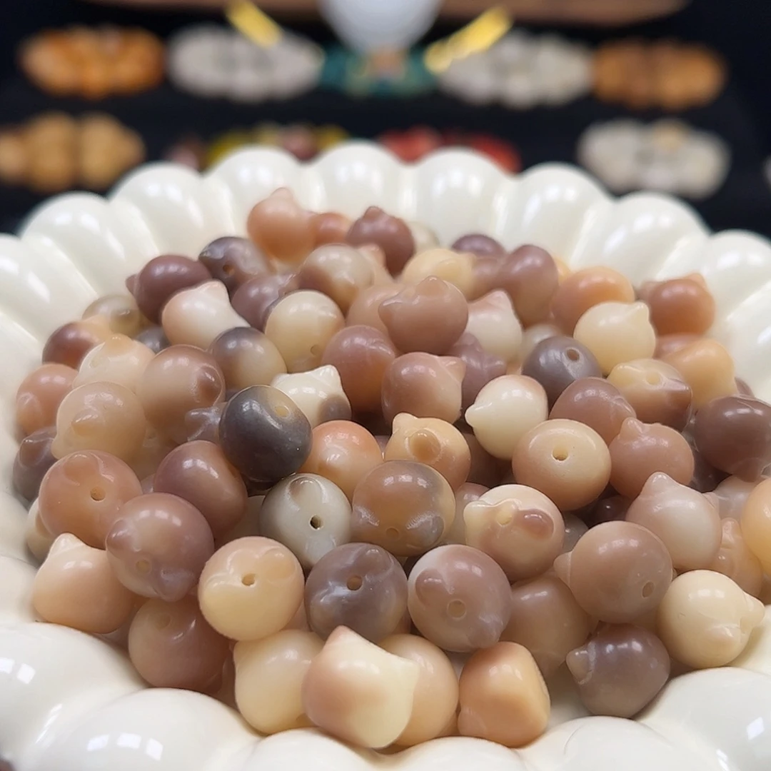 菩提根/象牙果手串卡12干枯梅桂飘花猫头30颗