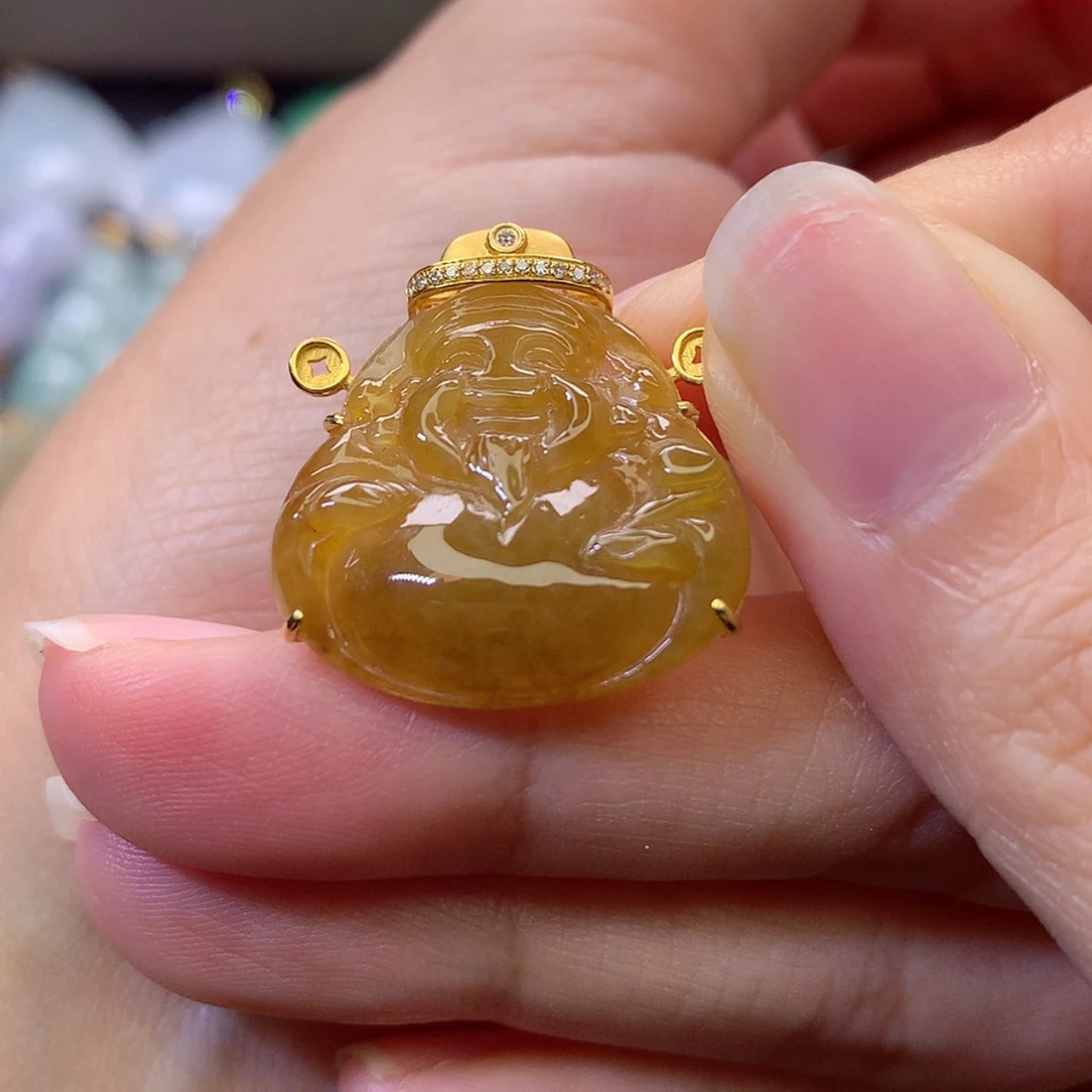 【闪购商品】吊坠(赠链)18K金镶嵌翡翠