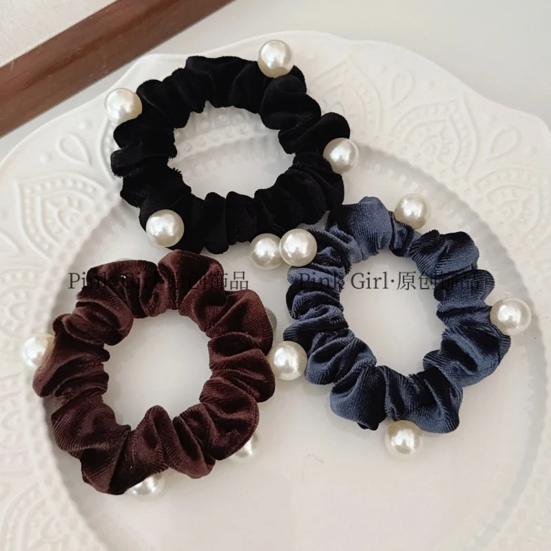 Pink Girl  Q333秋冬新款丝绒发圈经典百搭复古发绳气质简约头绳