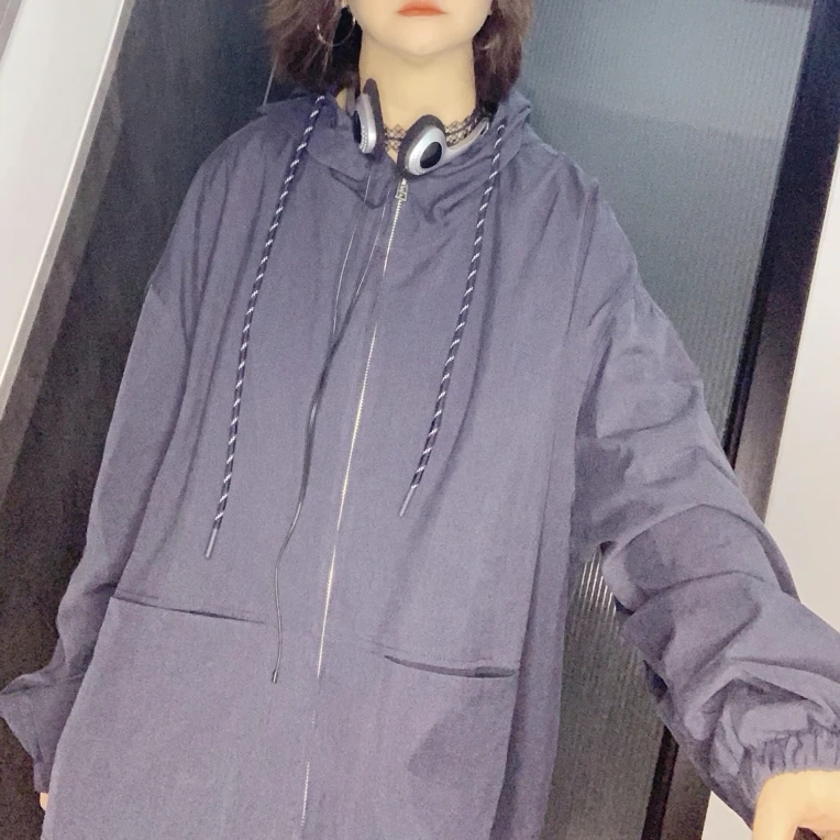 HYK带帽简约短风衣外套