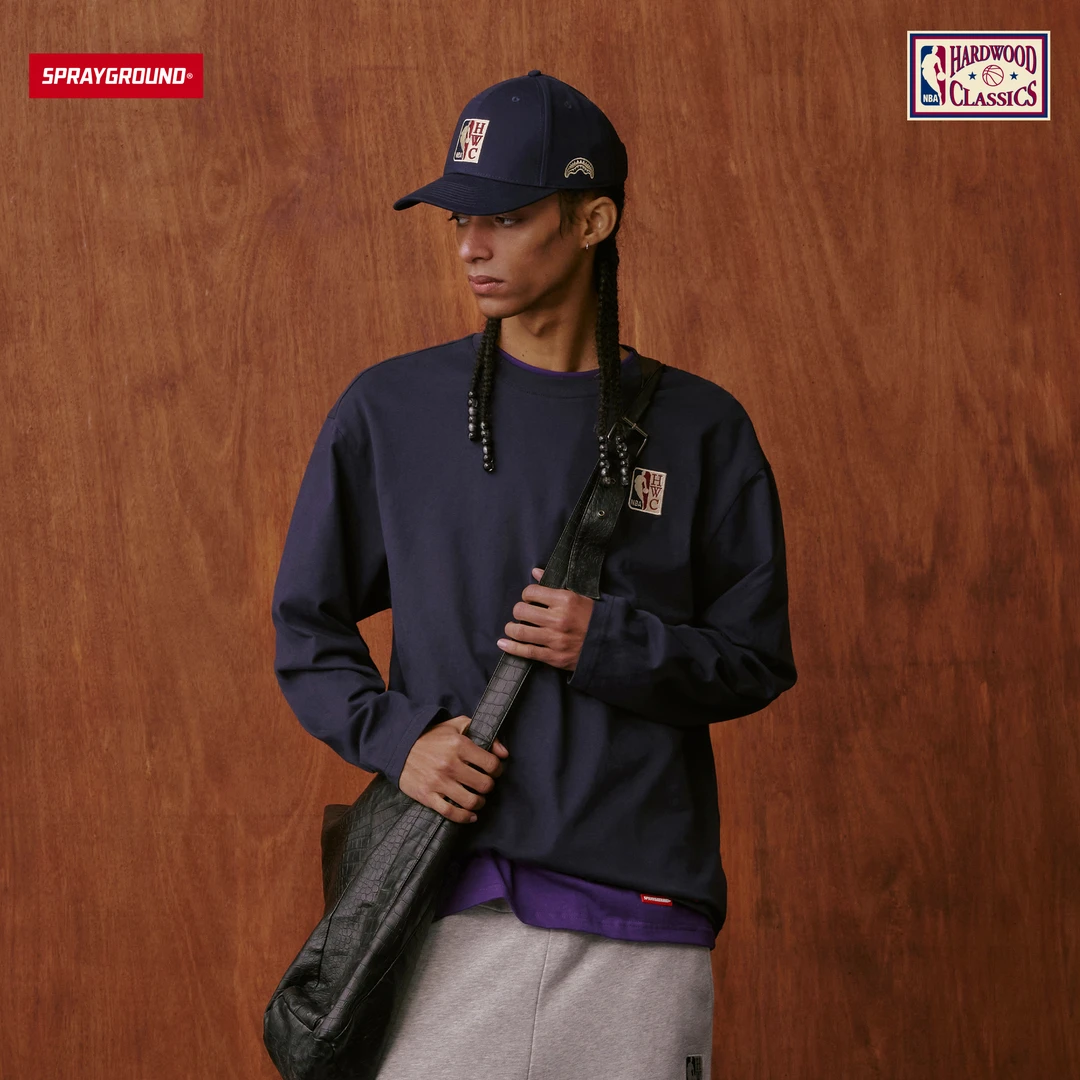 SPRAYGROUND I NBA HWC联名系列鲨鱼嘴长袖T恤复古HD NE230301