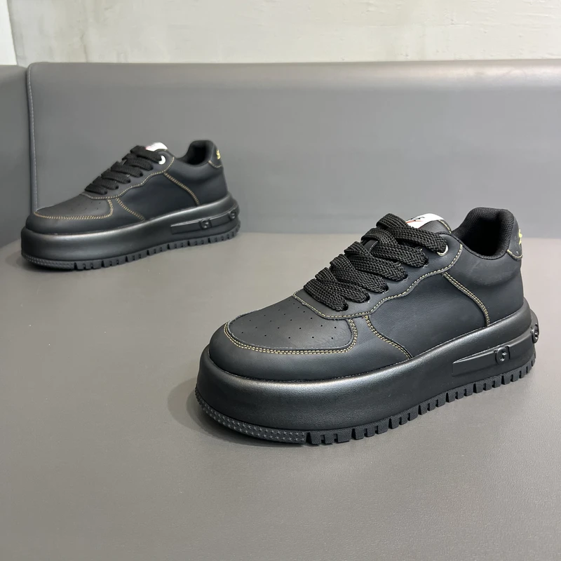 潮流素面简约轻奢男士厚底轻奢韩版休闲鞋网红爆款潮流时尚潮男鞋