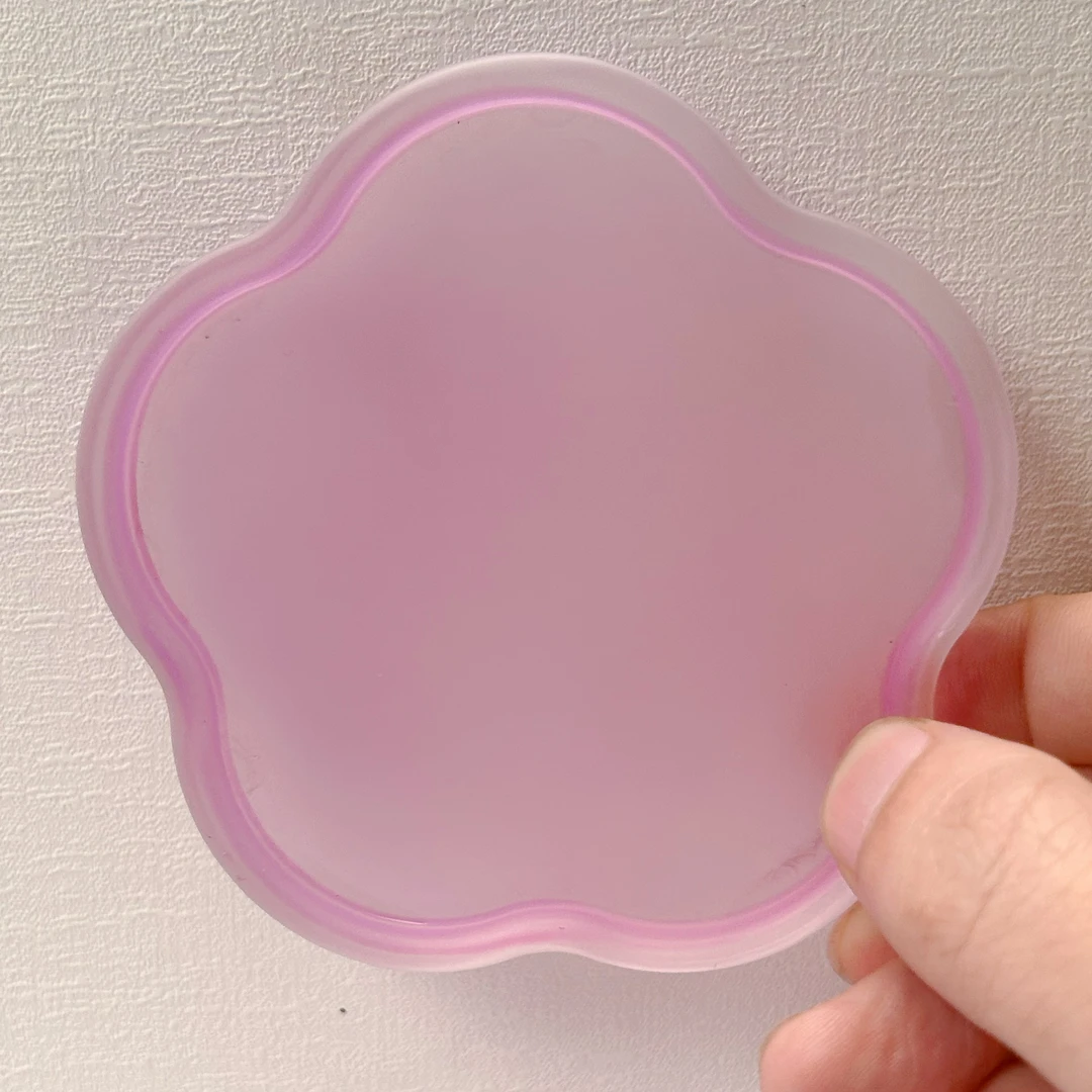 梅花｜粉紫色琉璃杯垫8.5cm