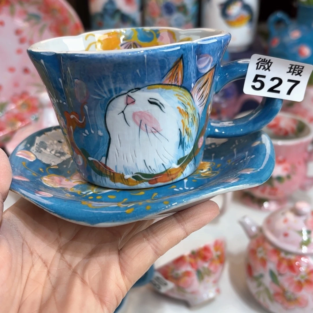 景德镇手绘高温釉下彩陶瓷茶具