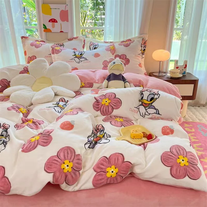 【高货清仓】DS高端双面保暖亲肤牛奶绒印花四件套-美丽黛丝