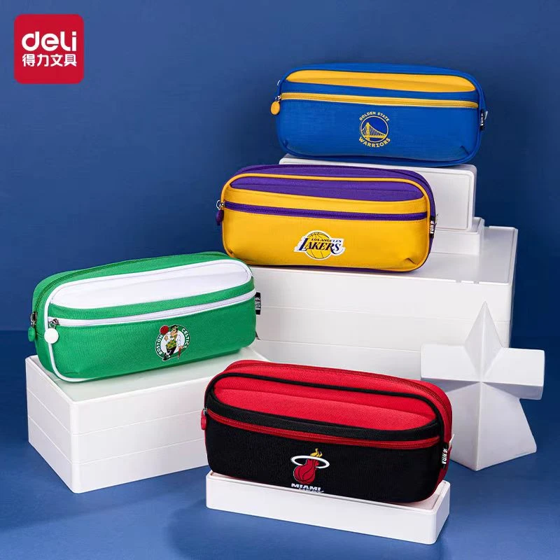 得力双层大容量多功能笔袋-1个  66914A