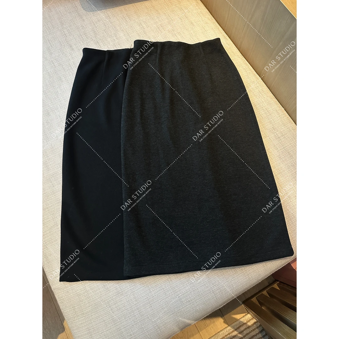 DAR STUDIO 深圳货【圣马丁半裙】2025冬季新款含羊绒蚕丝长裙半裙