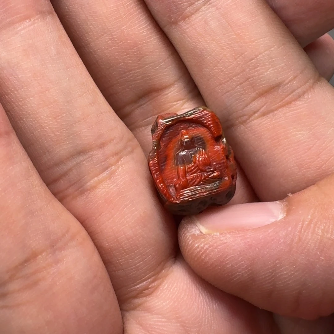 南红玛瑙包浆雕刻佛窟14✖️10✖️17mm未镶嵌
