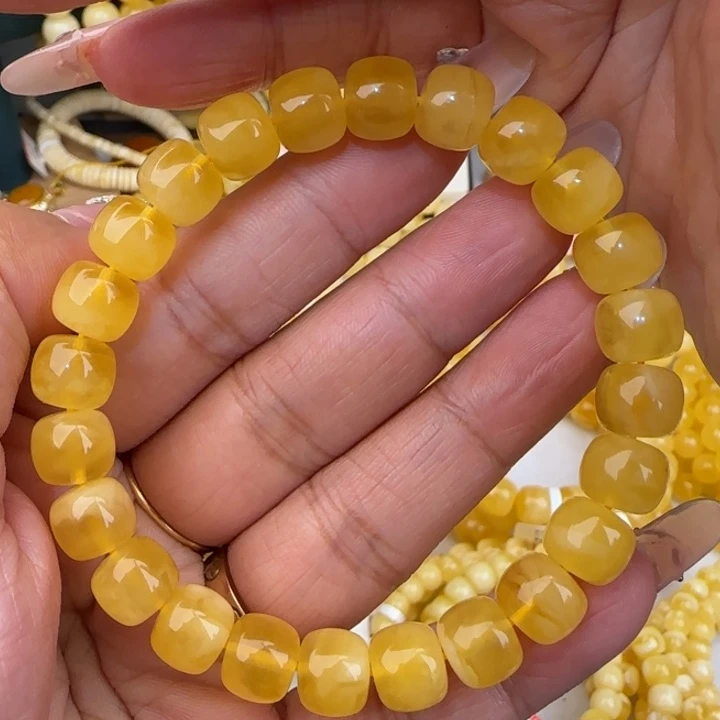 手链蜜蜡未镶嵌鸡油黄老型手串