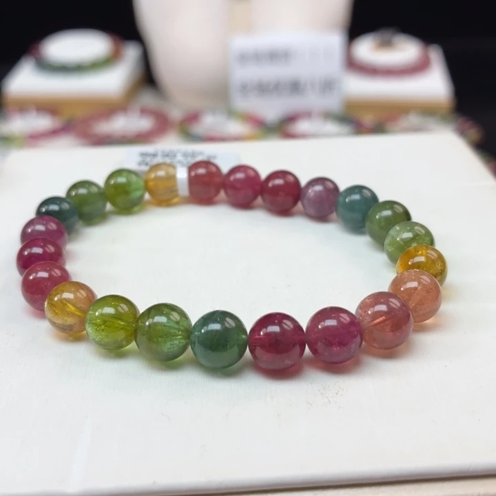 碧玺未镶嵌手链8.2mm±