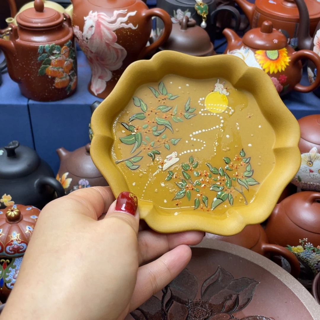 红泥茶杯紫砂主人杯13cm