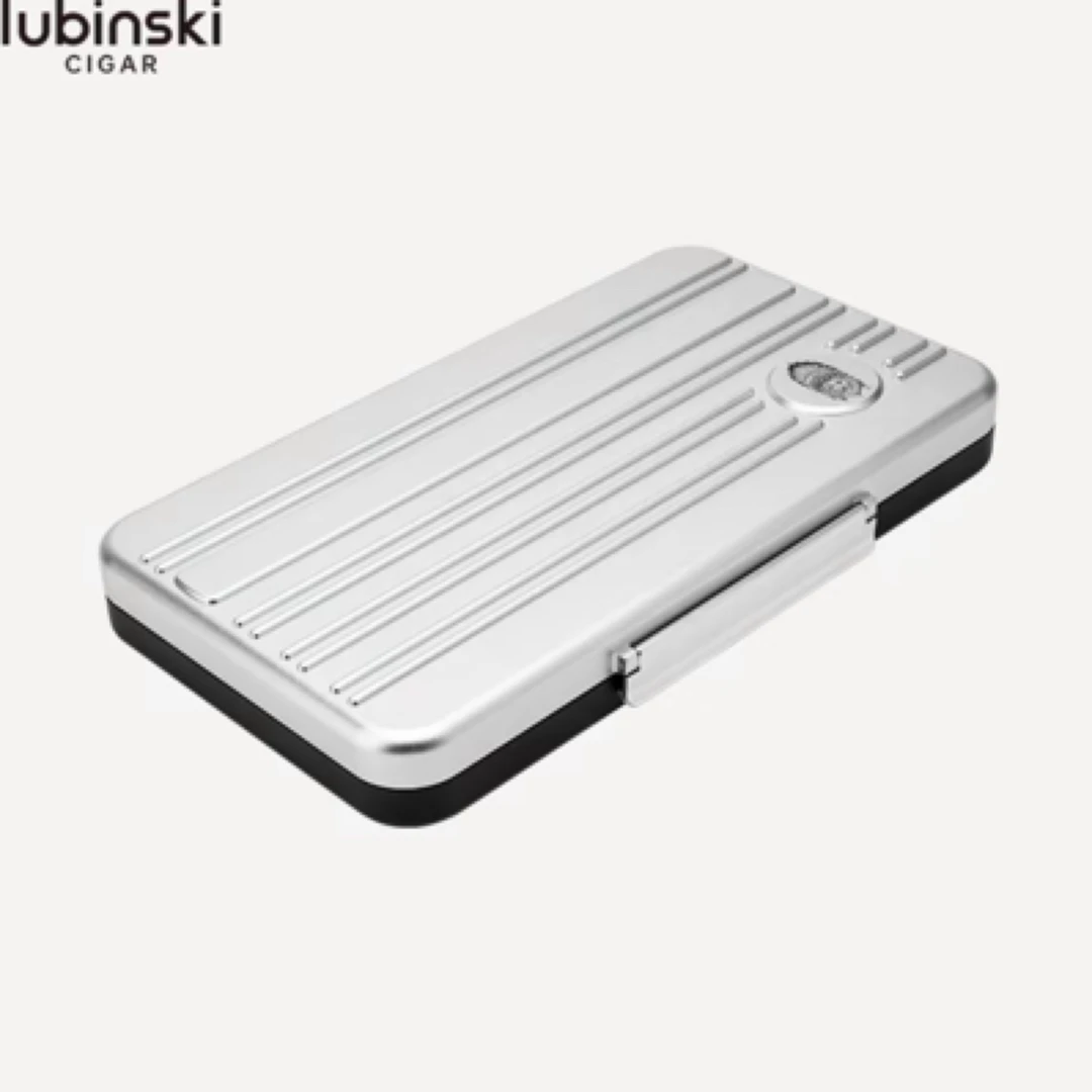 LUBINSKI轻薄便携航空铝便携盒 ＋多功能雪茄剪＋单直冲打火机套装