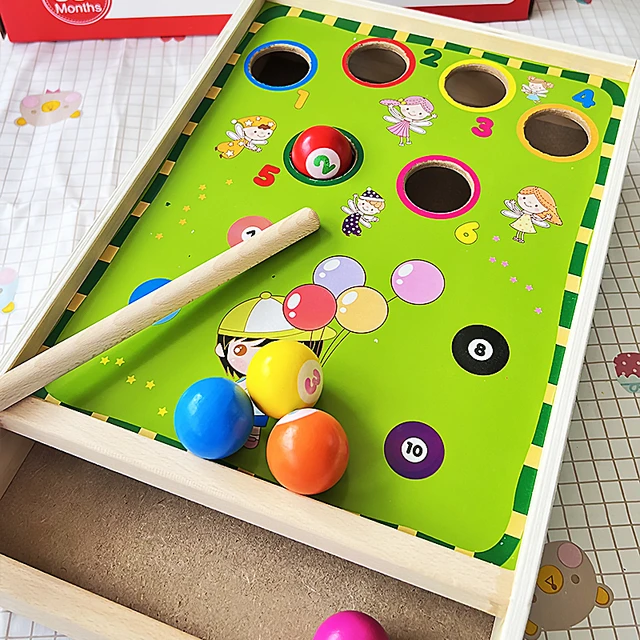 幼儿童迷你木制台球桌球玩具亲子互动早教益智幼儿园宝宝球类游戏