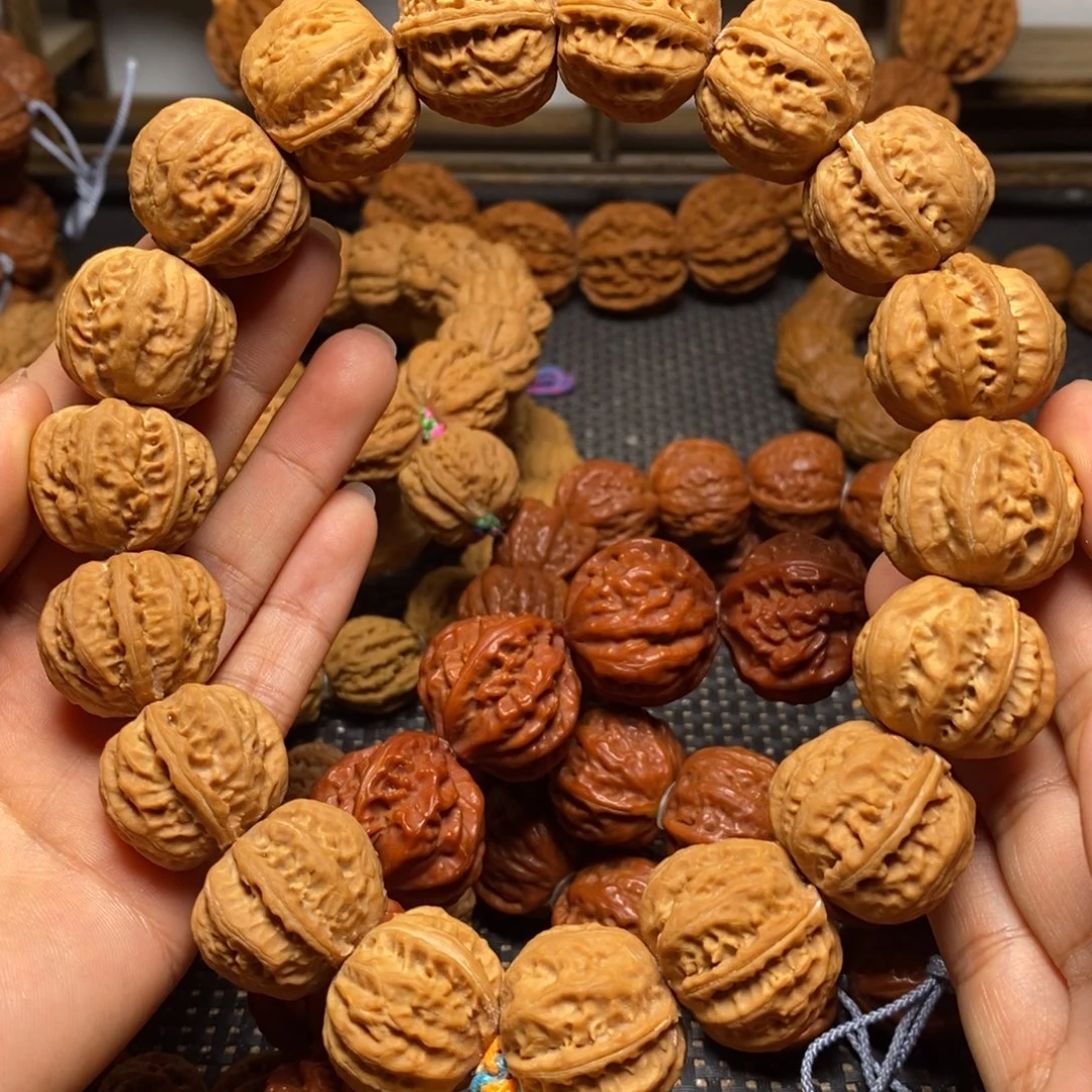 追***我手串文玩核桃粗筋磨盘八棱手持