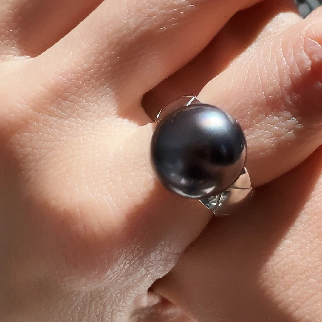 海水珍珠戒指银S925镶嵌