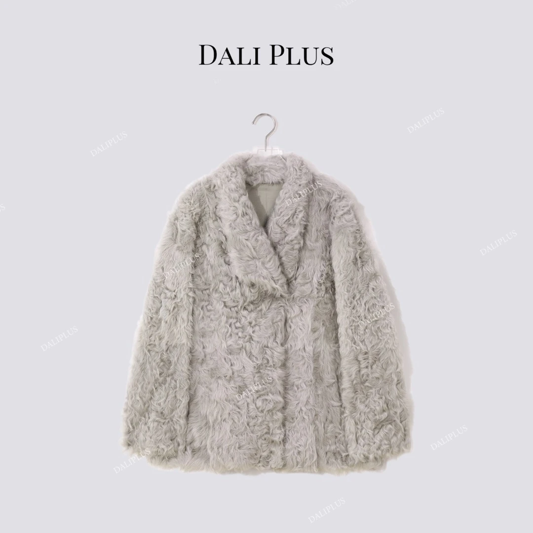 DALI PLUS银灰小湖羊皮 草皮毛一体 奢贵外套-D5MM2749
