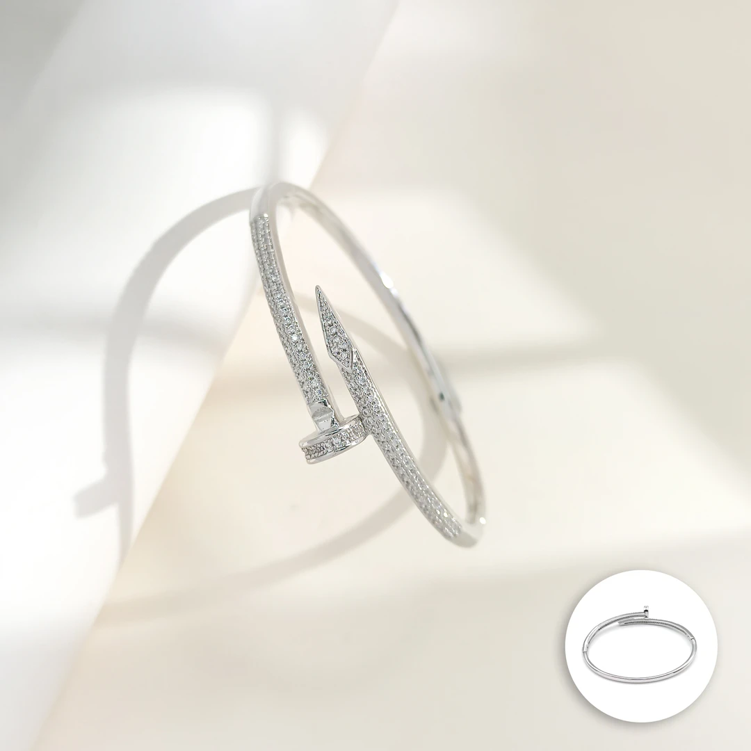 铜合金合成锆石手镯 WZY-004405【钉语几何】手镯简约精致小众时尚