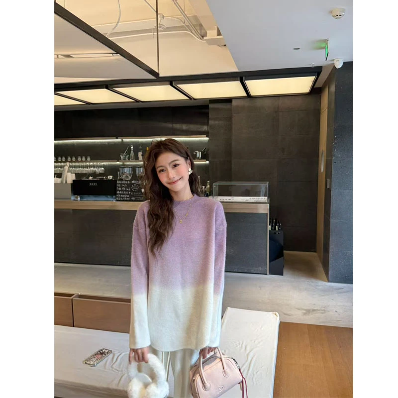 Basic House/百家好秋季长袖圆领毛衣针织休闲韩版B0825C50862